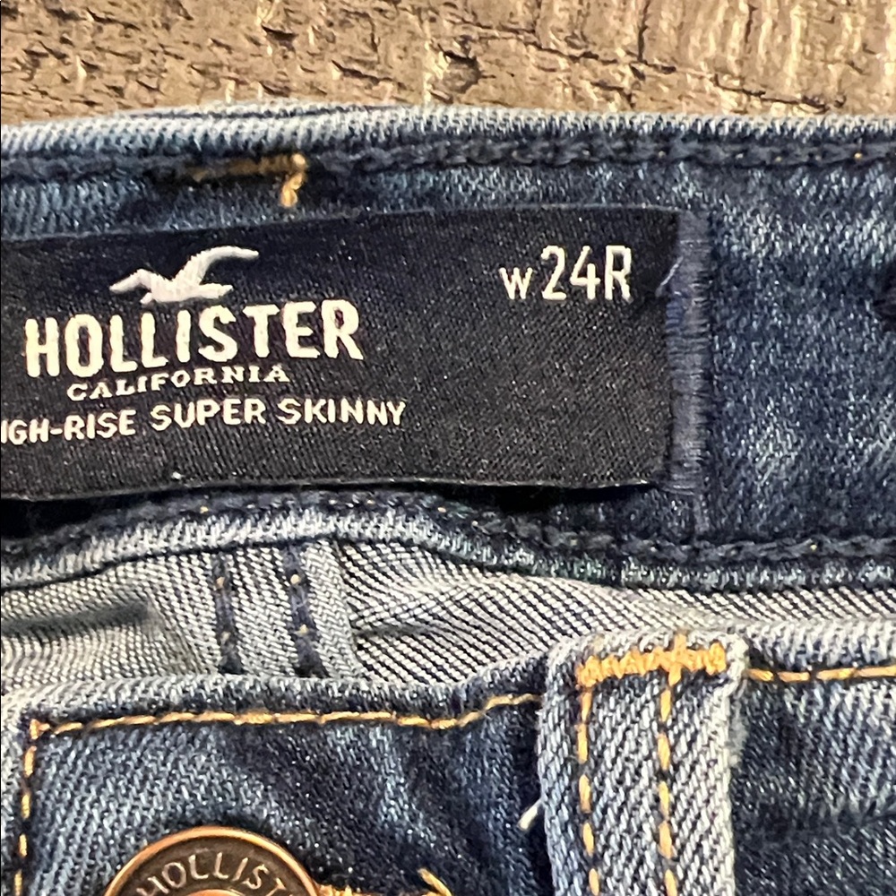 Hollister Classic Blue Jeans 00R W24R High Rise Super Skinny - Picture 8 of 9
